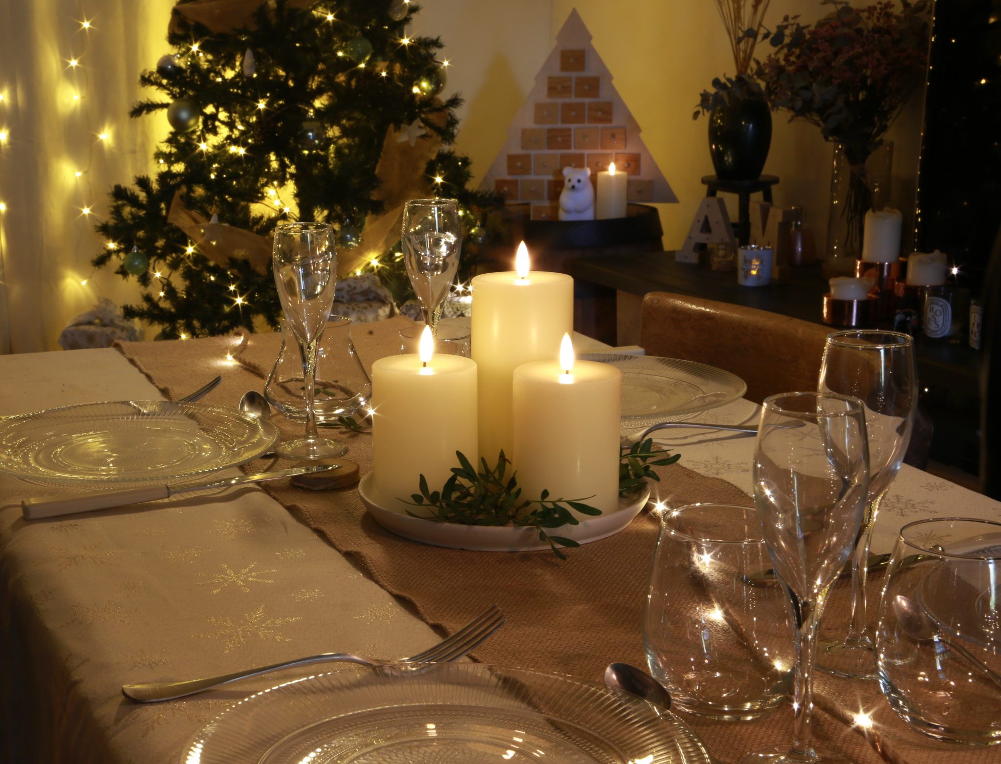 Idées décoration de table pour Noël - La lumière de Noël